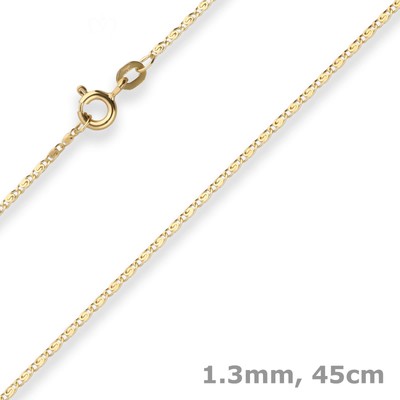 1.3mm S curb chain gold chain necklace 585 gold yellow gold 45cm