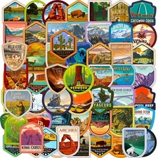 63pcs US National Park Travel Waterproof Stickers - NEW!