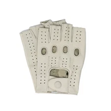 Riparo Men's Fingerless Half Finger Driving Motorcycle Gloves - White