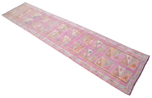 Turkish Runner Rug, HandMade Rug, Tribal Rug Ethnic Rug 3 x 12 ft Kitchen Runner - Picture 3 of 11