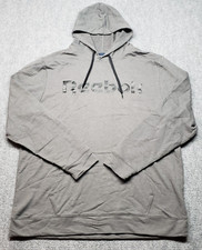 Reebok Hoodie Mens 2XL Gray Drawstring Pocket Pullover New