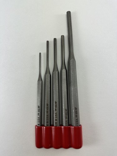 Juego de punzones de alfileres Wilde Tool de 5 piezas HECHO EN EE. UU. 3/32 - 1/4"" de pulgada maquinista de armero - Imagen 3 de 4