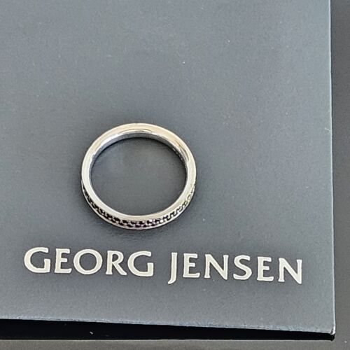 Georg Jensen MAGIC #1513B Pave Black Diamond 18 Ct. White Gold Ring Size 50 Sml - Picture 9 of 14