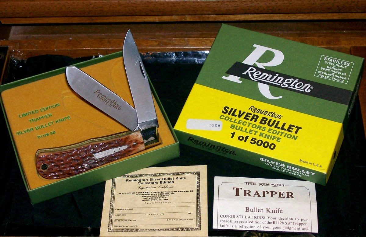 Remington Bullet Trapper R1128 Sterling Silver Bone Stag #3508