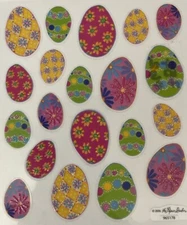 DECORATIVE EGG Mylar Glitter Stickers(20pc)Paper Studio •Easter•Card Making•