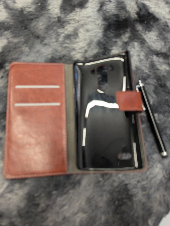 LG "G3" Phone Case Magnetic Closure Credit Card Slots, Inner Pocket BROWN - NEW - Image 4 of 4