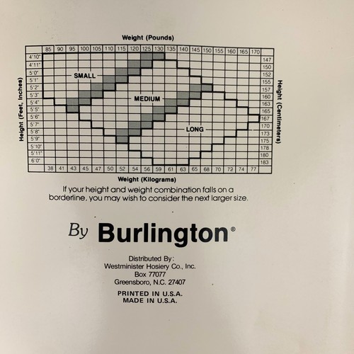 Vintage Burlington Cameo 100 % Nylon Strumpfhosen 2 Paar Größe lang cremefarben neu aus altem Lagerbestand - Bild 5 von 6