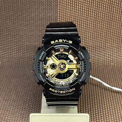 Casio Baby-G BA-110X-1A Black Resin Worldtime Stopwatch Ladies