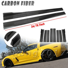 Carbon Fiber Pattern Side Skirt Lip Splitter Spoiler For Corvette C5 C6 1997-13