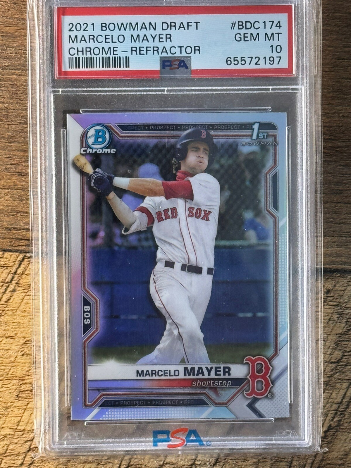 Marcelo Mayer 2021 Bowman Draft #BDC-174 Chrome 1st Bowman Refractor PSA 10