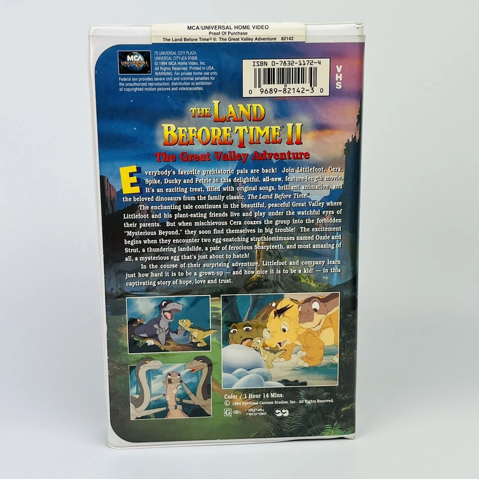 The Land Before Time II Great Valley Adventure VHS Video Tape Clamshell 2 RARE! - Image 2 of 3