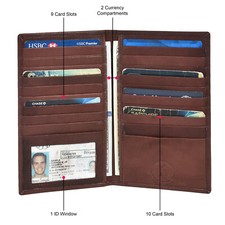 LEATHERBOSS CREDIT CARD HOLDER WALLET NEW DARK BROWN VERY RARE STYLE