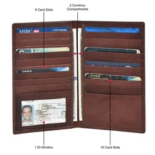 LEATHERBOSS CREDIT CARD HOLDER WALLET NEW DARK BROWN VERY RARE STYLE