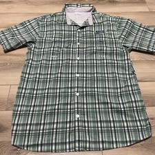 Columbia Shirt Mens Large Plaid Omni Wick Advanced Evaporation Vented Button Up