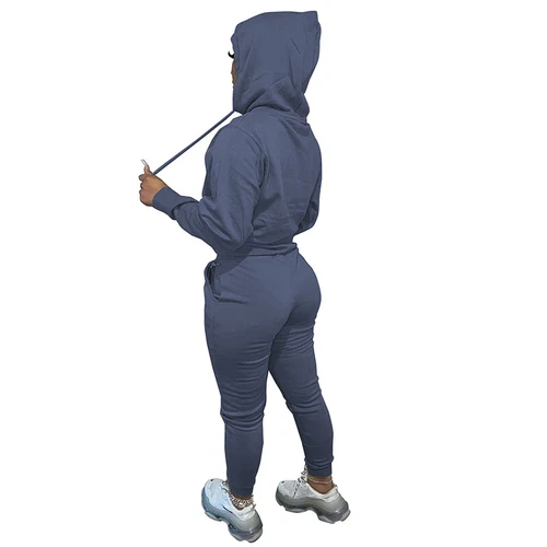 Ladies Jogger Set Long Sleeve Two Piece Outfit Women Loose Fit Jogging - Picture 86 of 141