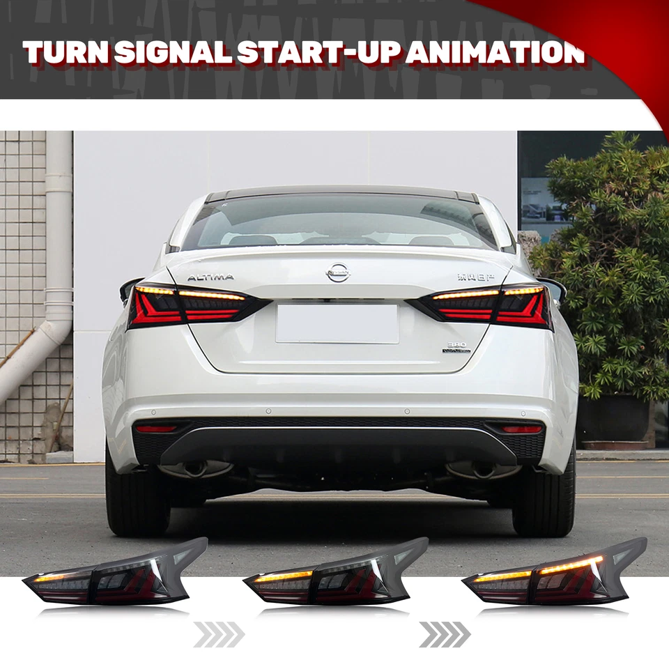 Lanternas traseiras de LED fumê para lâmpadas traseiras sequenciais Nissan Altima 2019-2023 - Imagem 3 de 4