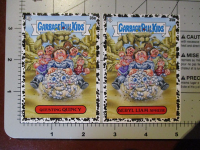GARBAGE PAIL KIDS spoof Galaxy Quest 2 STICKER CARD SET 35a 35b BLACK VARIANT