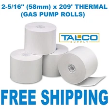 (48) GAS PUMP (2-5/16" x 209') THERMAL RECEIPT PAPER ROLLS ~FAST FREE SHIPPING~