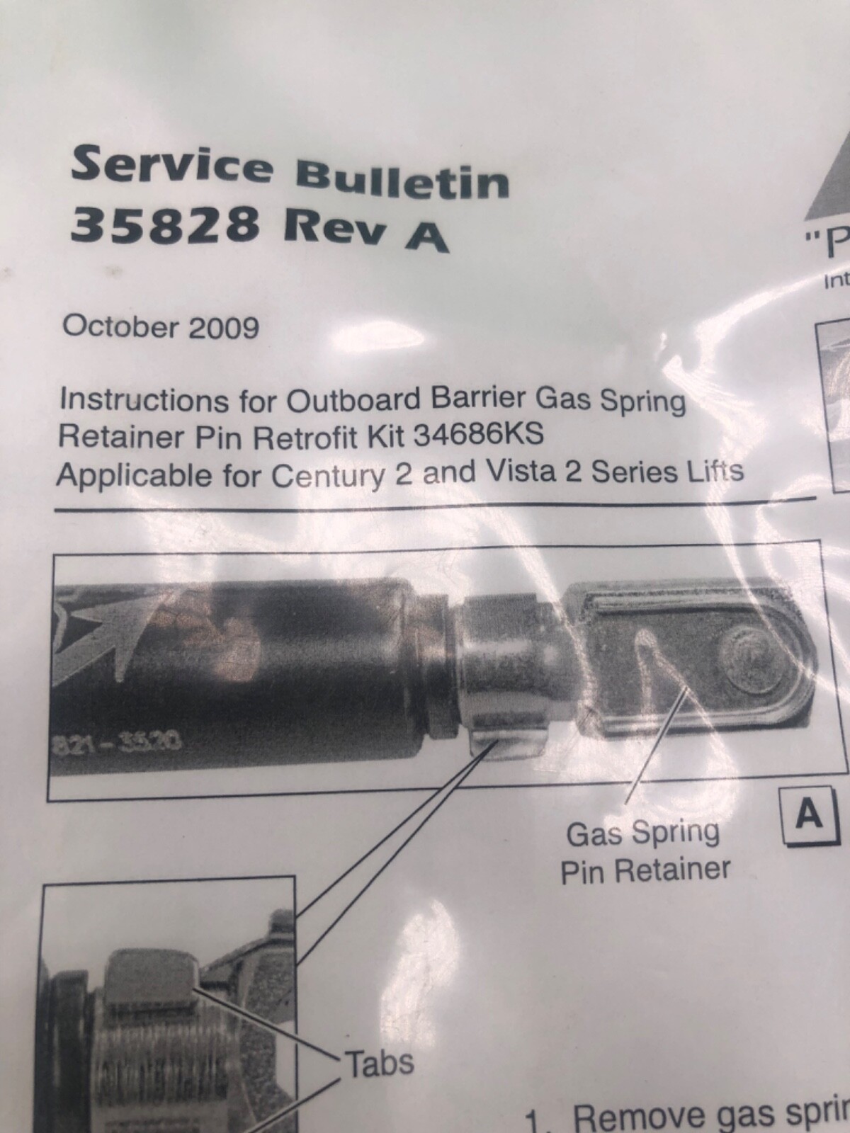 Braun Gas Spring Pin Kit #34686KS Century 2 and Vista 2 Series Lifts ...