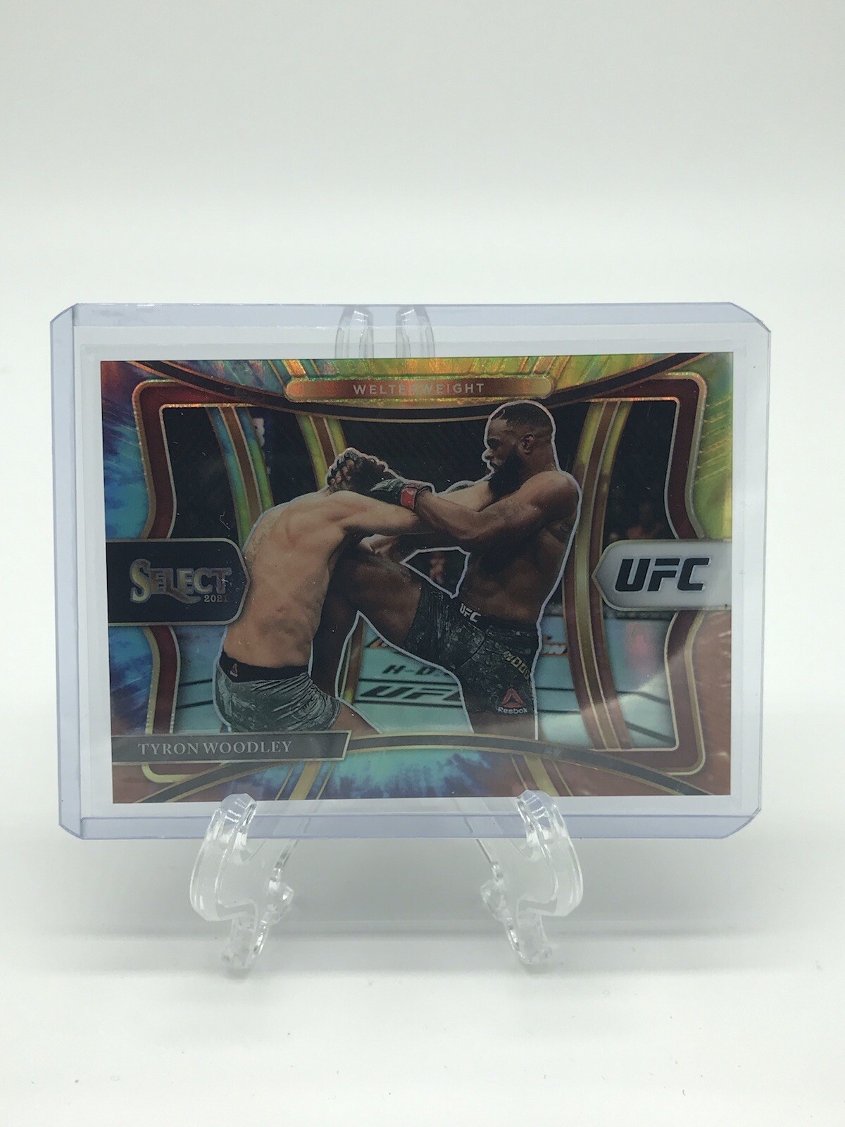 Tyron Woodley 2021 panini select prizm premier level tie dye 23/25