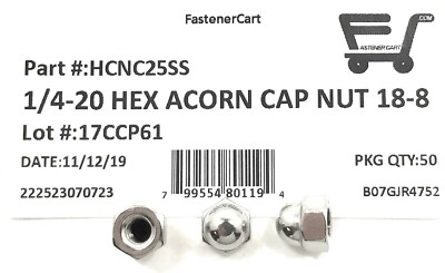 Hillman 1/4 in.-20 TPI Stainless Steel Acorn Nuts, 5-Pack at Tractor Supply Co