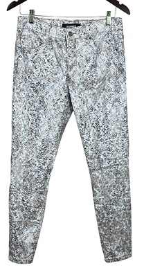 Express  Metallic Foil Snakeskin Mid Rise Skinny Slim Denim Jeans 8R