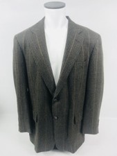 Tommy Hilfiger Houndstooth Wool Blazer Sport Coat Jacket Brown Mens Size 42R