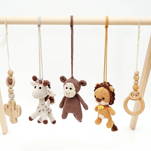 Adorable Baby Gym with Handmade Crochet Toys from Jabaloo- Baby Shower Gift - Picture 3 of 8