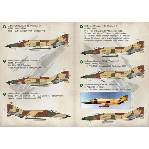 Decalcomania 1:48 Iranian F-4 Phantom Nel set completo 1,5 fogli stampa scala 48-131 - Foto 16 di 24