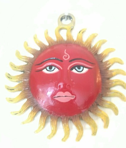 Multicolored SMALL Sun Face Mini Ornament Sun Mask Plaque wall hanging Garden - Picture 4 of 4