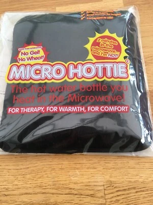 Hotties Black Faux Fur Microwavable Heat Pad Hot Water Bottle Micro Hottie