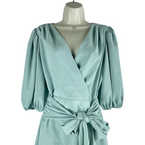 NEW Amanda Uprichard Sage Green Alida Mini Dress Waist Tie Women Size S - Picture 3 of 7