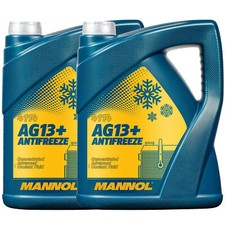 2x Mannol Antifreeze AG13+ Concentrated Advanced Coolant Fluid Yellow 5 Litre