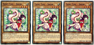 3 x OP19-DE022 Fairy Tail - Snow - Common Unlimited Lightly Played YuGiOh Karte