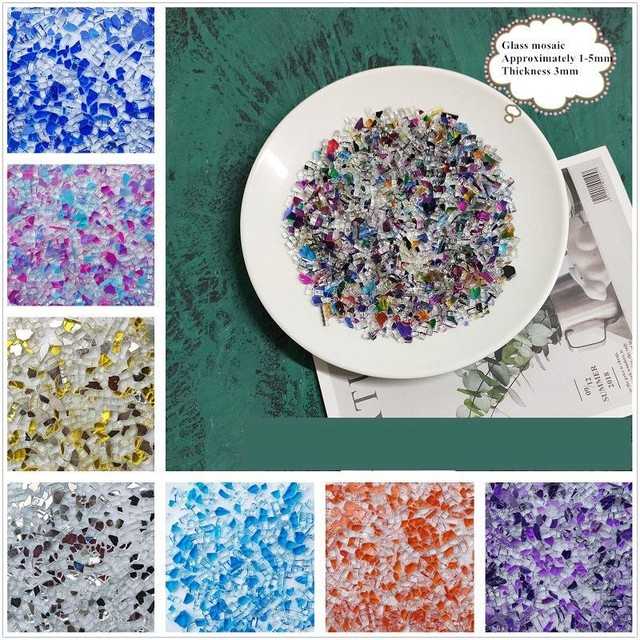 Glass Mosaic Tiles Crystal Irregular Decorative Mirror Tile Decoration Diy 100g Glass Mosaic Tiles Crystal Irregular Decorative Mirror Tile Decoration Diy 100g