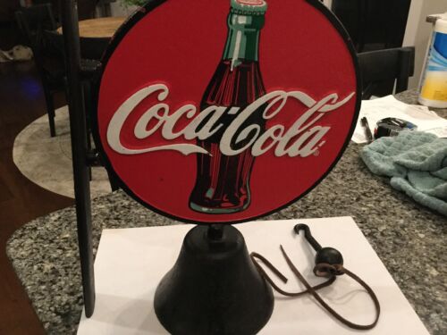 Large Cast Iron Coca Cola Bell Vintage Coca Cola Bell Rustic Antique Style - Picture 3 of 4