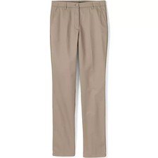 NEW LANDS END WOMENS SLIM LEG Chino Pants DESERT TAN 18W UNHEMMED
