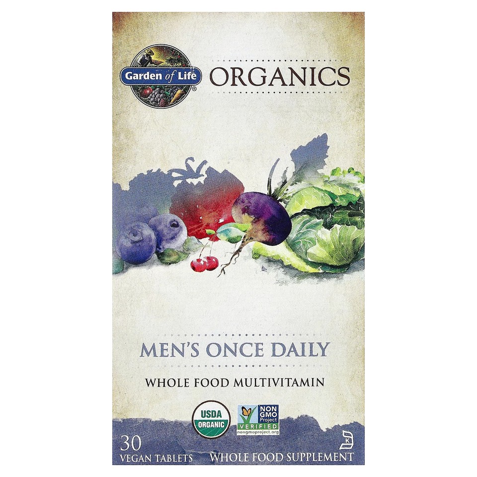 Organics, Men's Once Daily, 30 Vegan Tablets