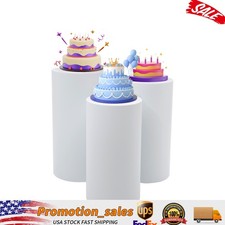 3 Piece Round Cylinder Pedestal Stands For Party Wedding Party Display Decor