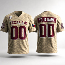 HOT! Texas A&M Aggies 2026 Desert Camo Honor and Support Football Jersey
