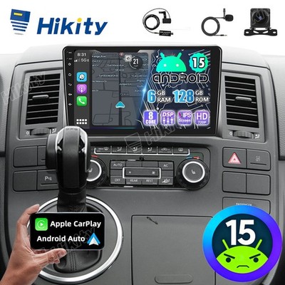 8-Core DAB+ 6+128GB CarPlay Android 15 Autoradio Für VW T5 Transporter Multivan