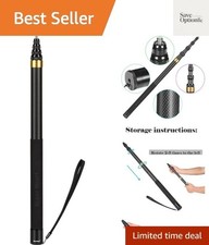 118"/3m, 9.8ft Extended Super Long Invisible Carbon Fiber Selfie Stick for In...