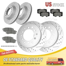 Front Rear Drilled Brake Rotors Ceramic Brake Pad for Lexus GX460 Toyota 4Runner