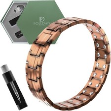 Copper Bracelet 6200 Gauss Power Mens Bracelet 99.99 Pure Copper Magneti...