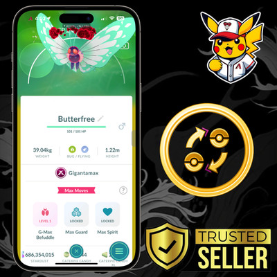 Pokémon Go | Non Shiny Gigantamax Butterfree | Instant/Ultra Friends Trade |