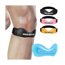 Silicone Patellar Tendon Support Strap, Adjustable Non-Slip Patella Band Stab...