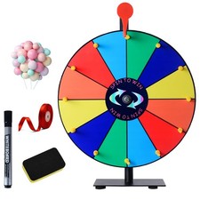 16Inch Heavy Duty Prize Wheel-12 Slots Color Editable Spinning Prize Wheel,wi...