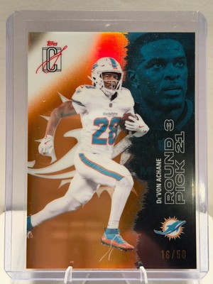 De'Von Achane 2025 Topps Signature Class #35-Orange 16/50