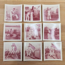 Vintage 1956 Navy Sailors Military Photos- Square Snapshots Lot of 9 3.5"