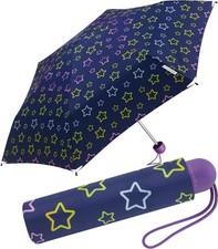 Ergobrella Regenschirm KinderTaschenschirm Schulmappe reflex glowing stars Stern